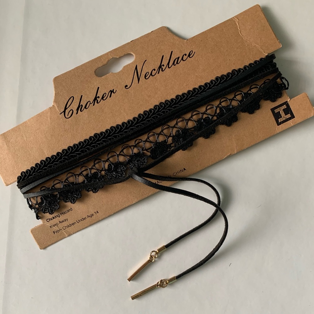 Madrag | 4 Choker Necklaces | Black |